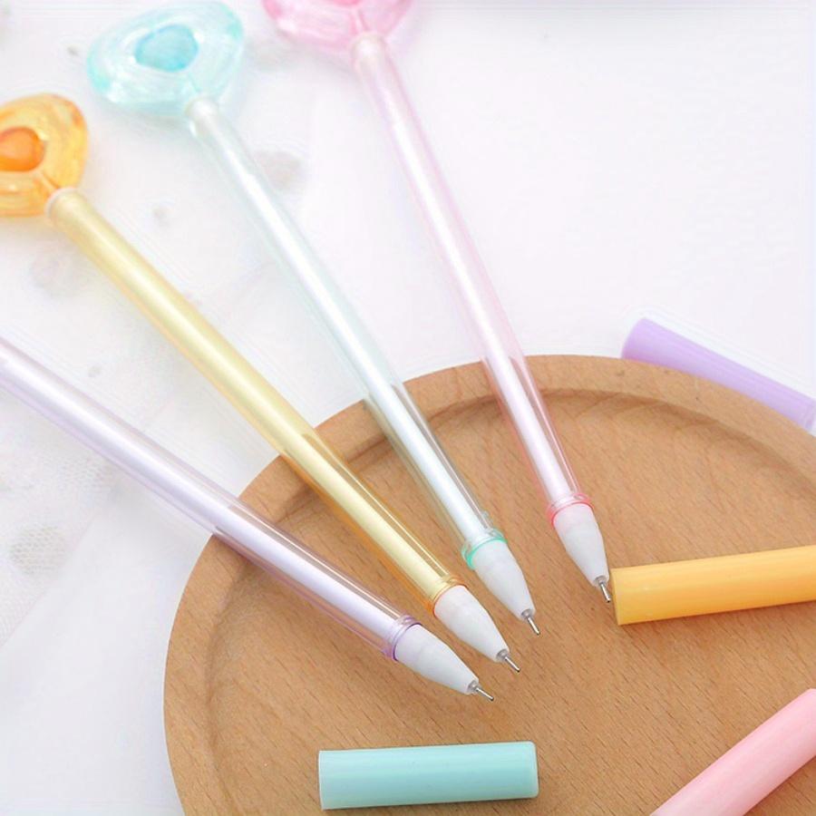 10ks 0,5mm Creative Crystal Love Gel Pen Roztomilé psací potřeby Vodní pero Fairy Stick Vysoce vypadající kancelářské podpisové pero