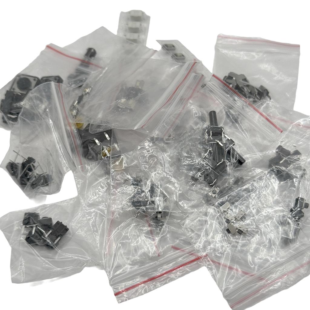 125 Stück 25 Typen Micro Takt Taster Schalter Sortiertes Kit SMD DIP 2*4 3*6 4*4 6*6 12*12 Reset Mini Kippschalter für Arduin
