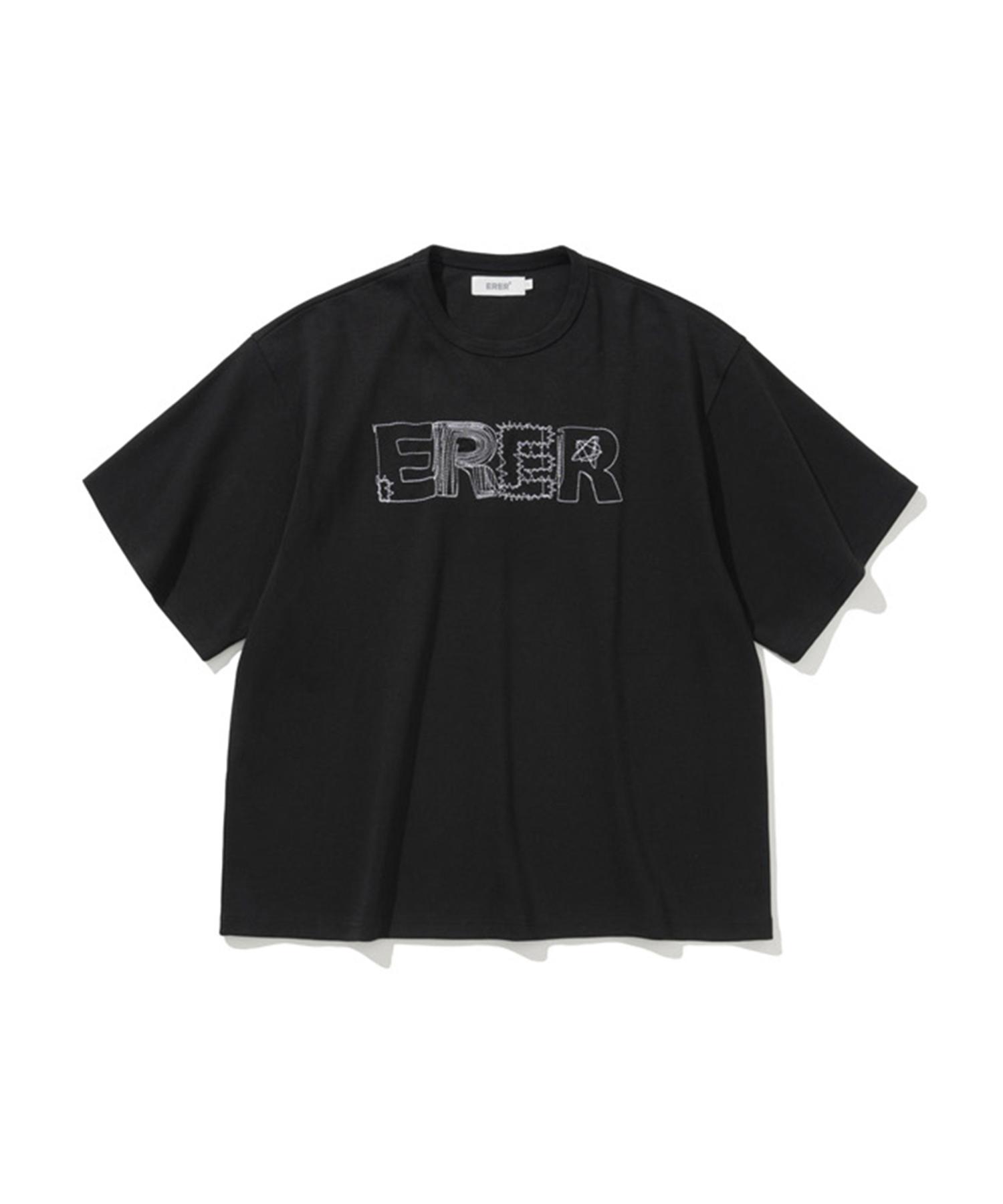 Черная оверсайз футболка с вышивкой Er Er Er Black/Free