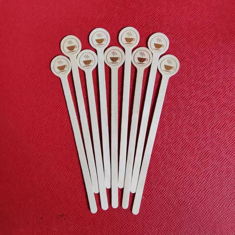 100 Count Wood Stir Stick for Coffee and Drinks 5.9Inch Stirring Rod Coffee Supplies Wood Beverage Mixer for Restaurant