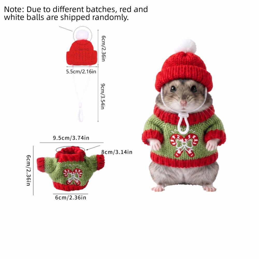 Sweater and Hat Small PET Clothes Set Christmas Theme PET Outfit Set  Holiday