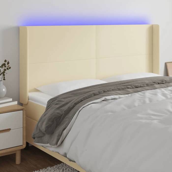 Maison Exclusive - Tête de lit à LED Crème 203x16x118/128 cm Similicuir