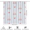 Niedlicher Hase Herz Print Duschvorhang für Badezimmerdekoration in verschiedenen Größen Rosa Weiß Tierdesign Polyestergewebe Wasserp