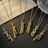 Necklace: Boys and Girls Hugging Each Other. Couple's Double-color Necklace. Minimalist and Niche Design. Unique Collar Chain.