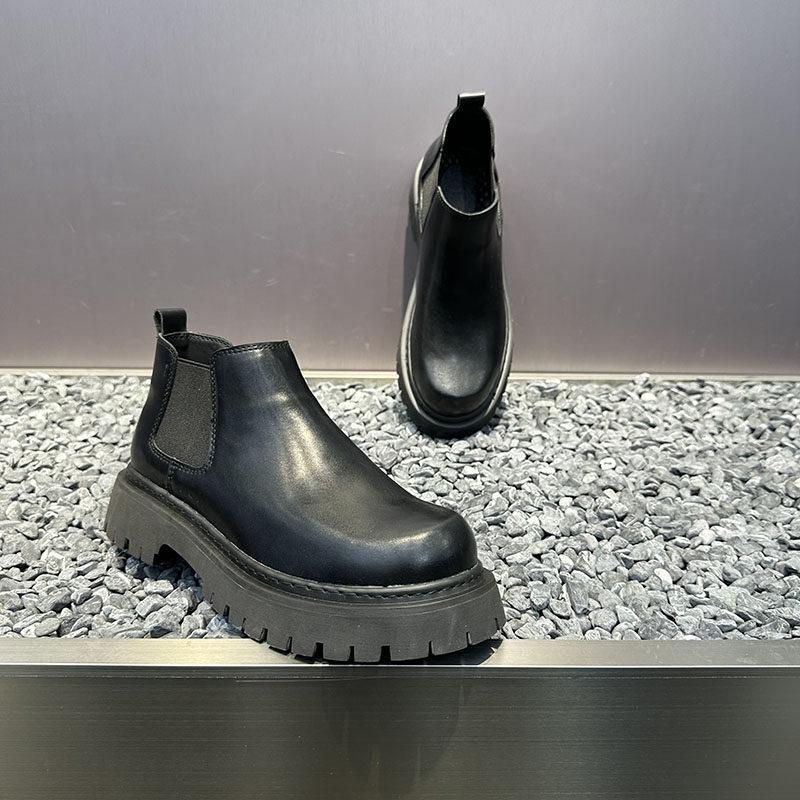 Martin boots autumn and winter breathable leather big head shoes low-top casual short boots trendy shoes ms