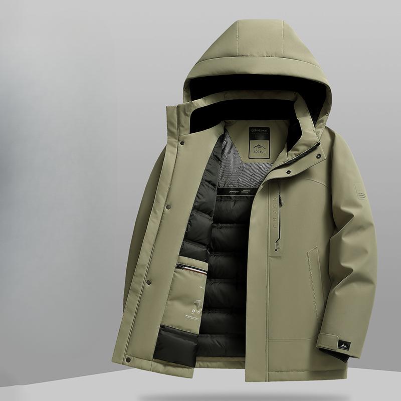 Autumn and Winter 90 White Duck Down Removal Cap Youth Outdoor Leisure Warm Thickened Down Cold Jacket