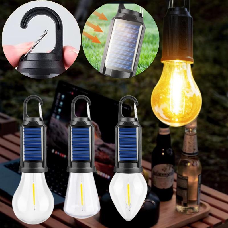 Outdoor Solar Camping Light Decorative Bulb Rechargeable Hookup Camping Vintage Tent Light Ambient Light Tungsten Light