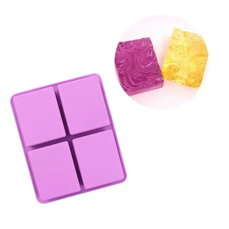 4-chamber Fashion Creative Handmade Flower Shaped Silicone DIY Soap Candle Cake Mold
