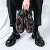 2025 Roman sandals men's summer thick-soled glossy business casual shoes wear cool leather shoes foreign trade large size men's shoes