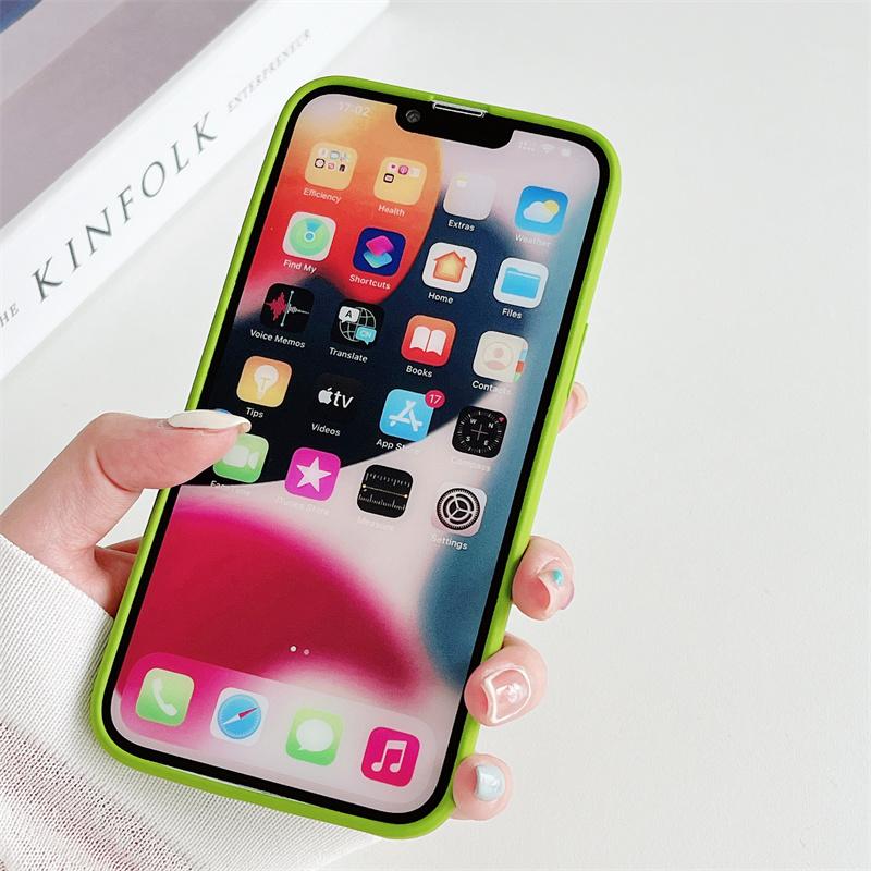 Colorful Soft Silicone Case For iPhone 15 14 Pro Max 13 12 Mini 11 Pro Max 7 8 SE 2020 Camera Protection Phone Cover