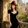 Damen Vintage Samt Netz Camellia Blume Formeller Hut für Partys und Hochzeiten