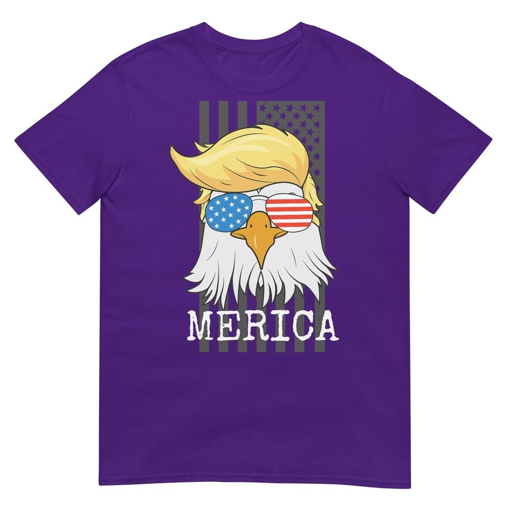 Merica Bald Eagle 4th Of July Trump American Flag Funny Gift TShirt