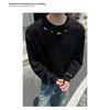 Men S Loose Fit Embroidered Crew Neck Pullover Sweatshirt Plus Size