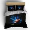 American Football Sports Decor Set Bedding Set With 1 Duvet Cover 2 Pillowcases Single Double King Queen, Gift