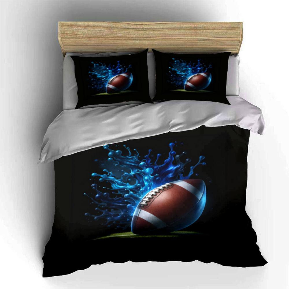 American Football Sports Decor Set Bedding Set With 1 Duvet Cover 2 Pillowcases Single Double King Queen, Gift