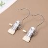 2Pcs Stainless Steel Clothes Drying Clip with Hook, Seamless Hat Storage, Shorts Clip Fabric Clip, Home Socks Drying Clip Hook