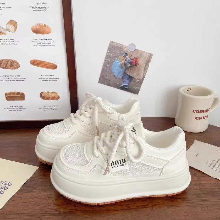 

Summer breathable bread little white shoes women s new platform casual niche ugly cute versatile student big head shoes 35 грязно-белый