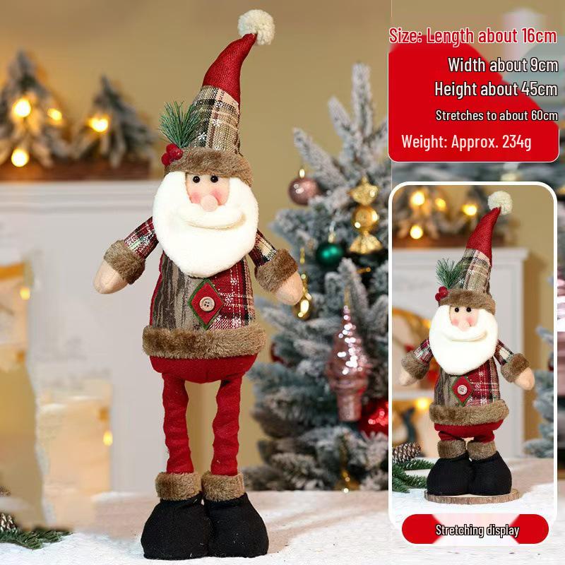 

Snowflake Plaid Christmas Decor: Snowman and Reindeer Figurines
