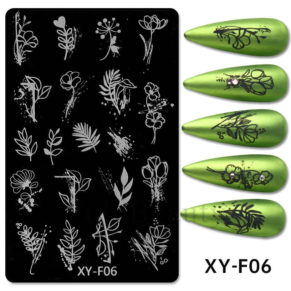 Valentine'S Day Nail Art Steel Plate Grid Series Love English Butterfly Dandelion Nail Art Printing Board
