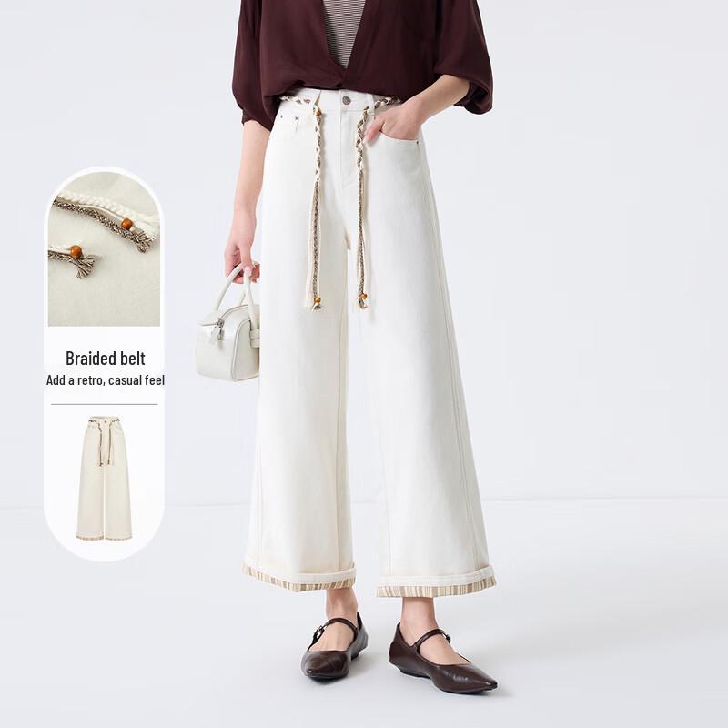 Простые ретро-джинсы прямого кроя для женщин FivePlus L