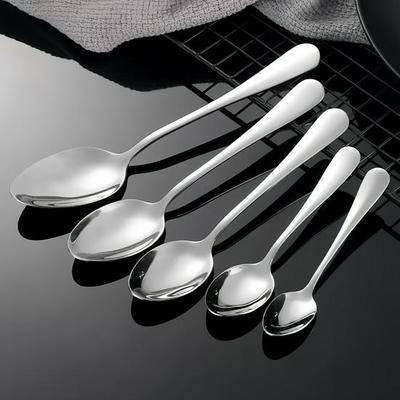 Cucchiaio appuntito in acciaio inossidabile ispessito: Piccolo, Caffè, Per Bambini, Da Mangiare, Mestolo, Cucchiaino da Dessert