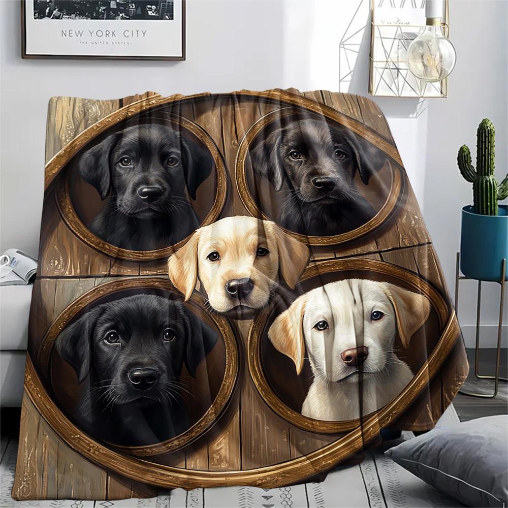 Dog Print Flannel Blanket, High Quality Comfortable for All Seasons, Home Decor, Warmth and Comfort, Perfect for Christmas Gifts