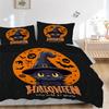 3pcs Cute Happy Halloween Cat Witch Hat Bedding Set - 1 Soft Quilt Cover + 2 Pillowcases, Machine Washable - Suitable for All Seasons, Perfe
