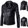 Fashion Men's Autumn Winter Casual Leather Zipper Long Sleeve Jacket Coat Tops