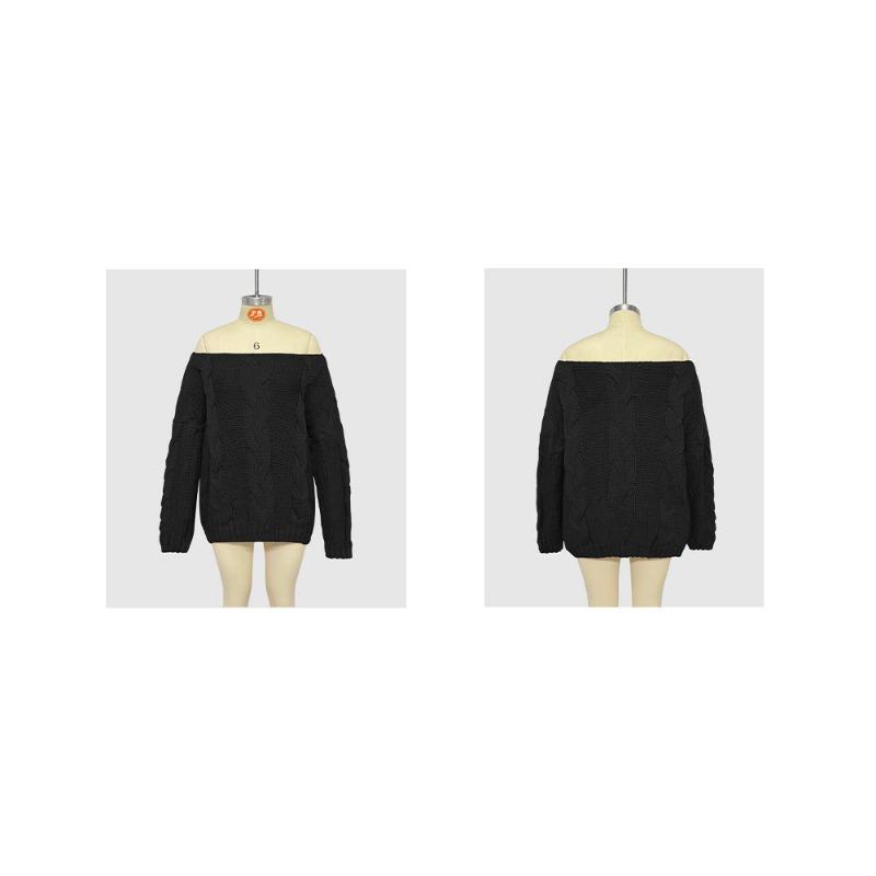Women S One Shoulder Pullover Loose Fit Street Style Sweater