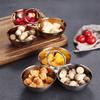304 Stainless Steel Snack Bowl Circle Ring Handle Round Bowl Serving Dishes Rust-proof Multi-functional Fruit Plate