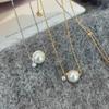 PANJBJ 925 Sterling Silver Round Necklace for Women Pearl Zircon Bead Minimalism Sweet Jewelry Gift Dropshipping