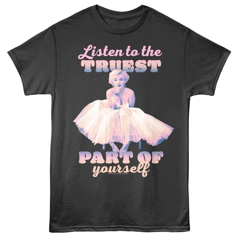 Marilyn Monroe Listen to the Truest Men s T Shirt S