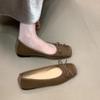 French bow flat women's shoes single shoes 2025 summer new shallow mouth ballet grandma shoes gentle beanie shoes