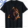 STEM Math Teacher Geometric Polygonal Abstract Modern Lion TShirt Casual Streetwear Y2k Harajuku Mens Clothing Camisas