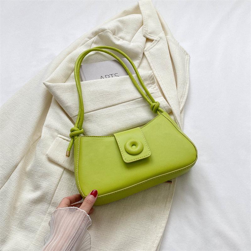 Fashion Small Bag 2025 Summer New Popular Casual Shoulder Bag Simple Solid Color Underarm Bag Casual Small Square Bag