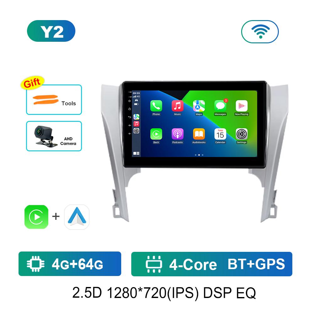 Wireless Carplay Android OS 10'' for Toyota Camry 2011 - 2014 Video Multimedia Player DSP Stereo 4G IPS Screen GPS Navi WiFi