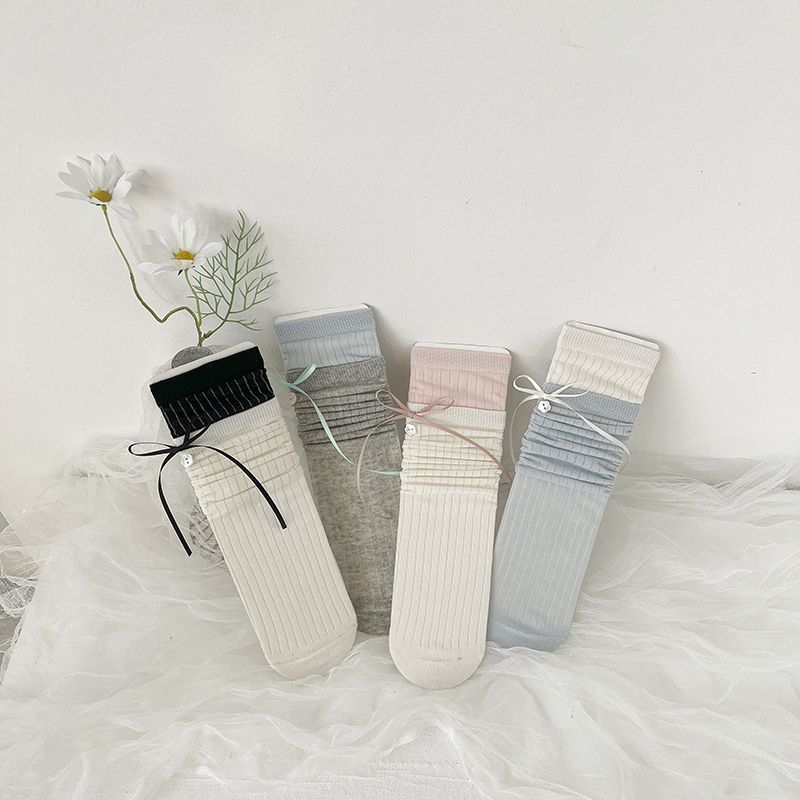 3pairs Girls Summer Thin Mesh Socks | Princess Style Calf/Knee-High Socks with Bowknot - Kids Girls Breathable Netting Stockings