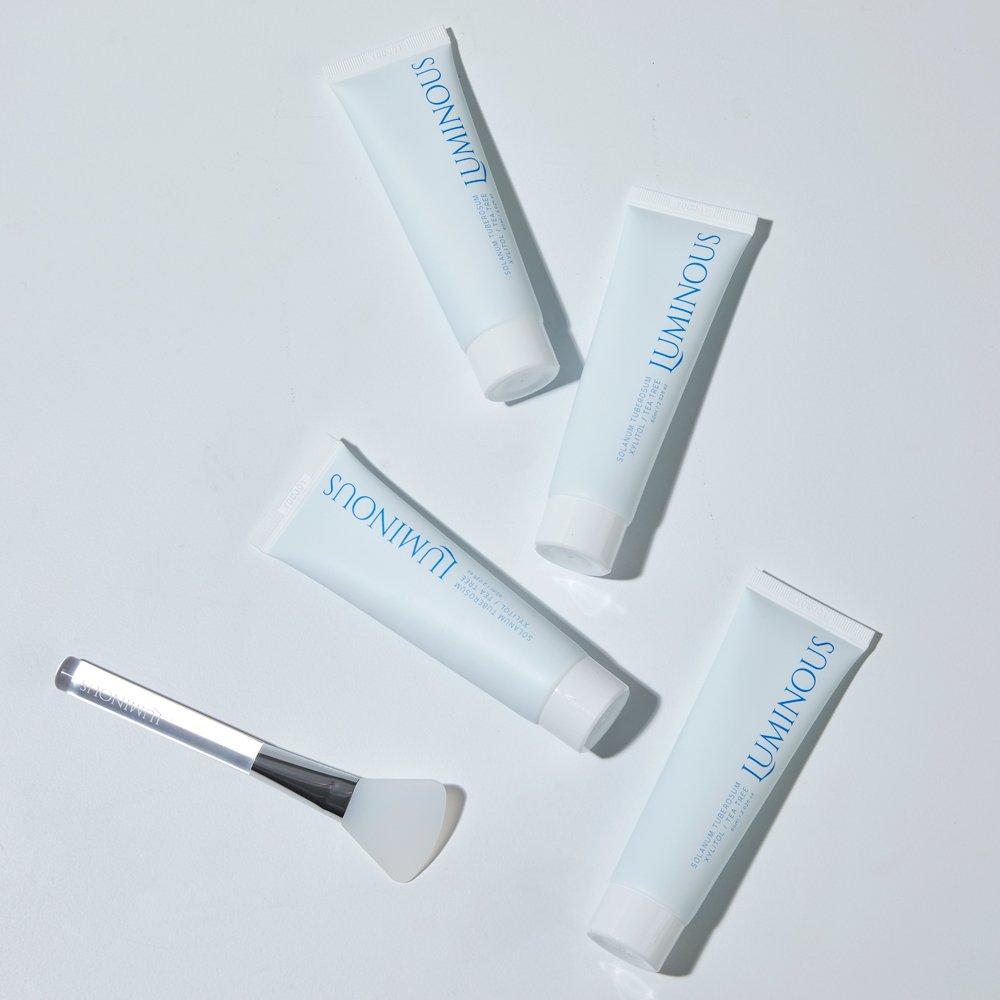 Luminous Moisture Peel-Off Pack 60ml, 4 pieces, 2 boxes, silicone brushes provided