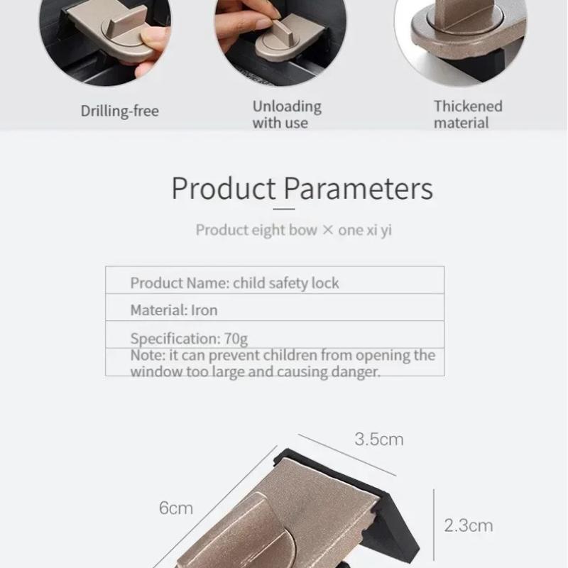 Window Lock, Aluminum Alloy Screen, Fixed Snap, Living Room Sliding Door, Safety Lock, Child Protection, Sliding Door Limiter