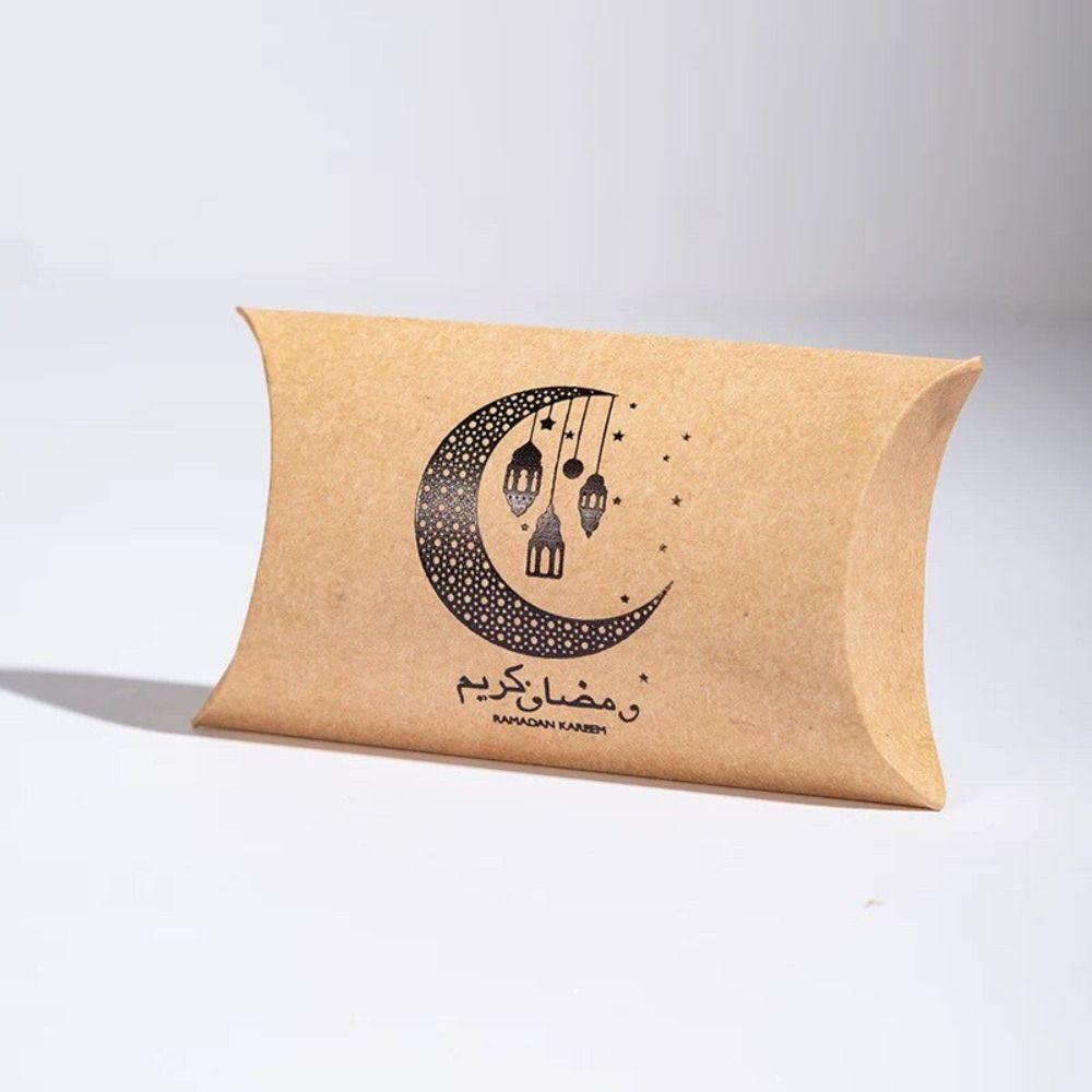 10 sztuk Design Półksiężyca Prezenty na Ramadan Opakowania Torba Opakowaniowa z Papieru Kraft Świętowanie