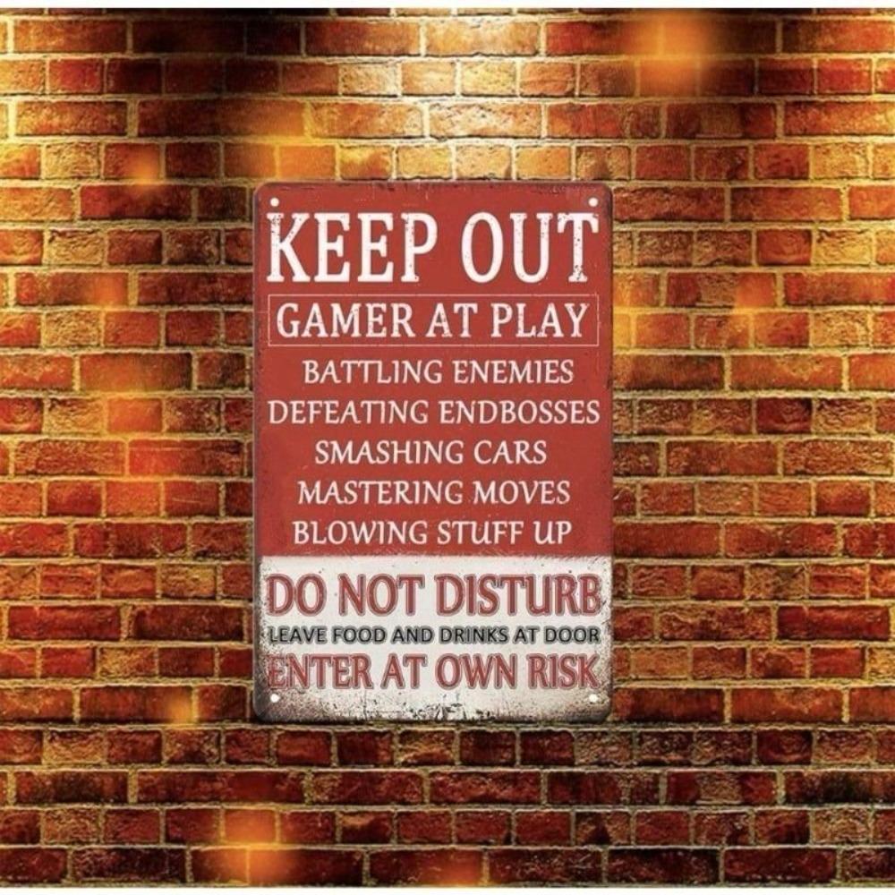 Metal Wall Art Poster Keep Out Sarcastic Decor for Game Room