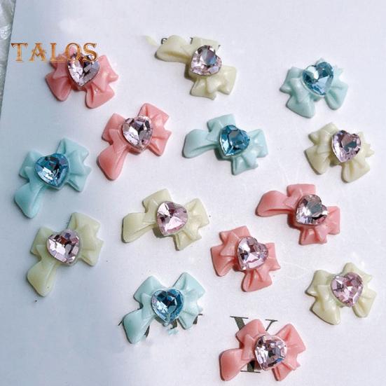 10Pcs Bow Nail Charms Dragon Heart Resin 3D Eco-friendly Nail Art Accessories for Beautiful And Charming Nails