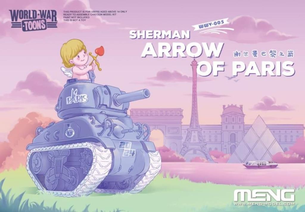 GSI Creos Meng Model WWV (World War Two) Series Sherman "Arrow of Paris" Plastic Model Kit MWWV005 (Tank)
