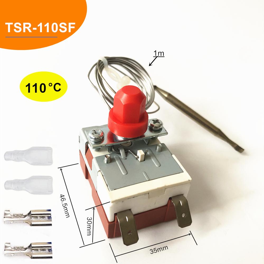 Bulb Capillary Thermostat Thermometer Temperature Safety Limiter Control Switch W/ Manual Reset TSR- For Boiler Heater Cooker