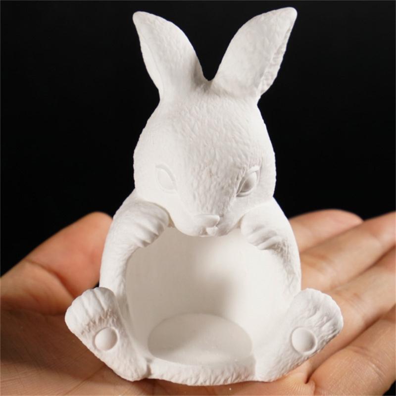 Flexible Silicone Rabbit Shape Planter Mold For Resin Art Concrete Cement Casting And Decorative Candle Container