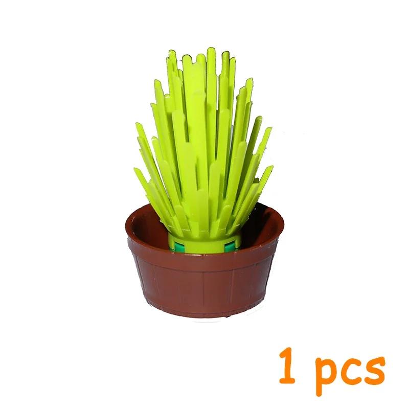 MOC Construction Bricks City Street Potted Plants Tree Stem Grass Flower Pot House Garden Accessories Blocks 6064 30176 30239 4727