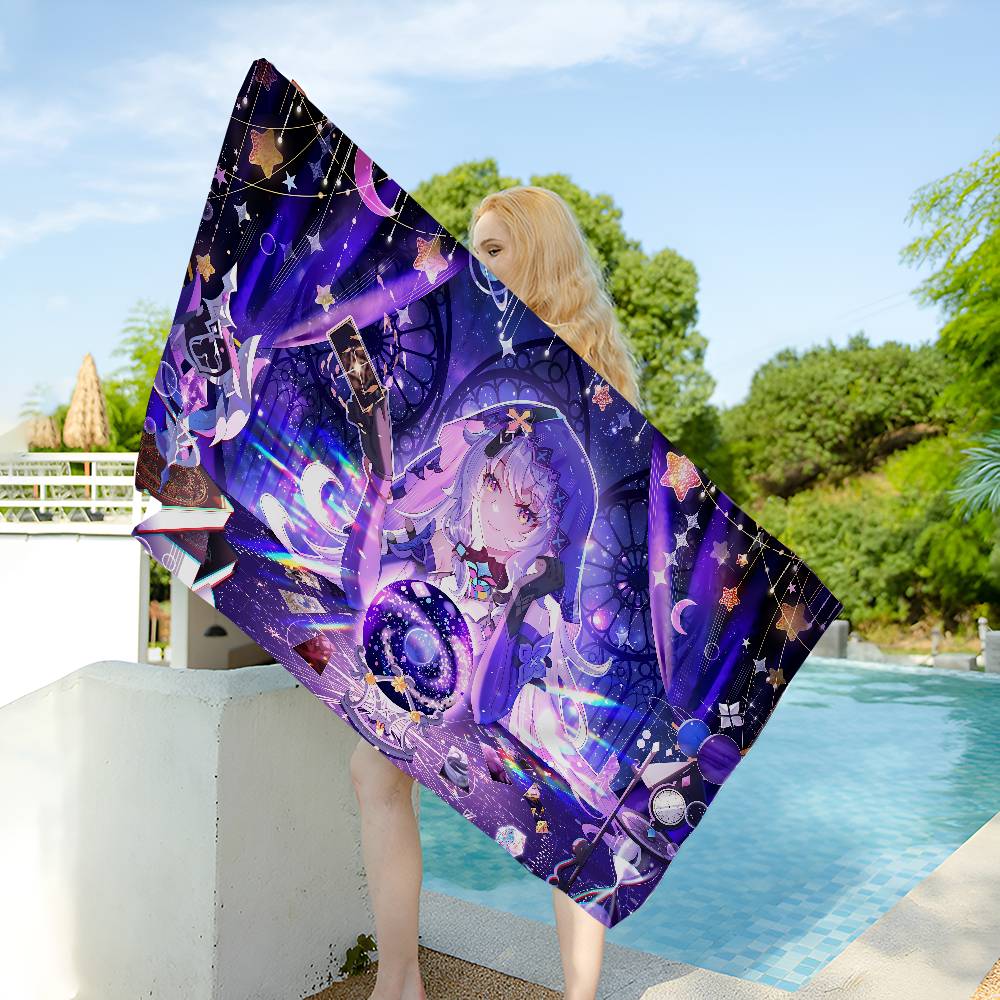 1pc cartoon beach towel Honkai Star Rail Cartoon Beach Towel Cute Kawaii Room Decor Bath Girls Children Hand Towels For Bathroom
