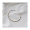 925 Silver Twist Open Bangle Minimal Layered Bracelet