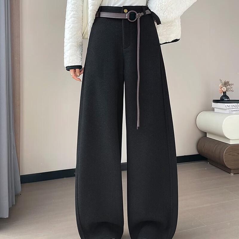 La Chapelle Women's Matte Texture Relaxed Casual Trousers