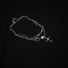 Tooxika Diamonds Cross Double Stacked Band Necklace Women Cold Wind Necklace Fashion Collarbone Chain